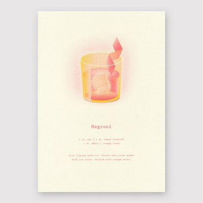 Negroni on Light Yellow Paper – A4 Riso Print