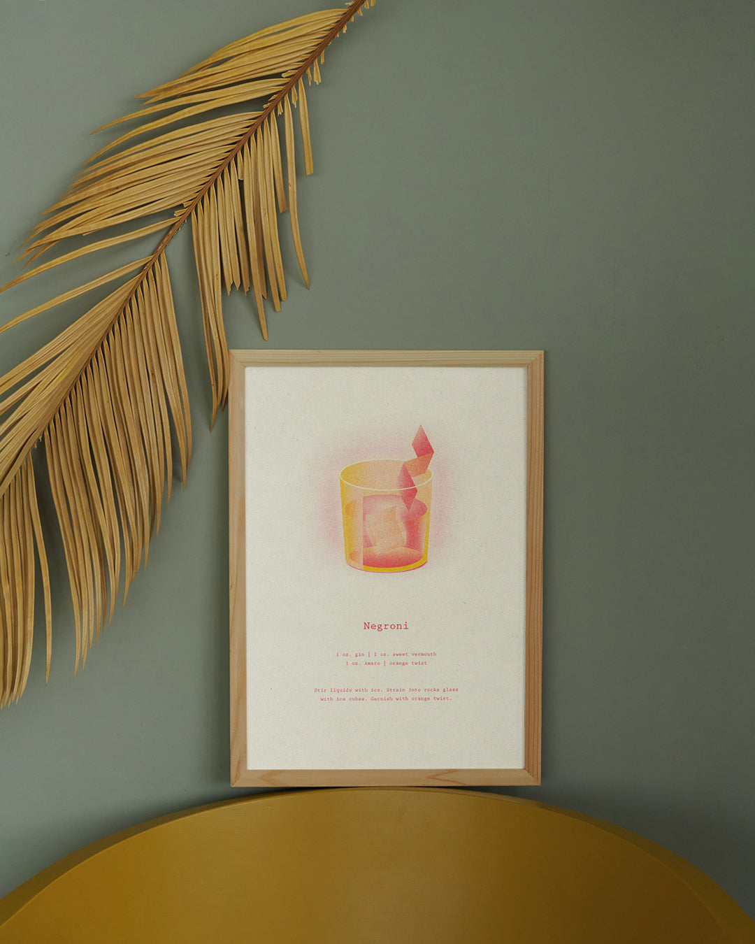 Negroni on Light Yellow Paper – A4 Riso Print