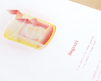 Negroni on White Paper – A4 Riso Print